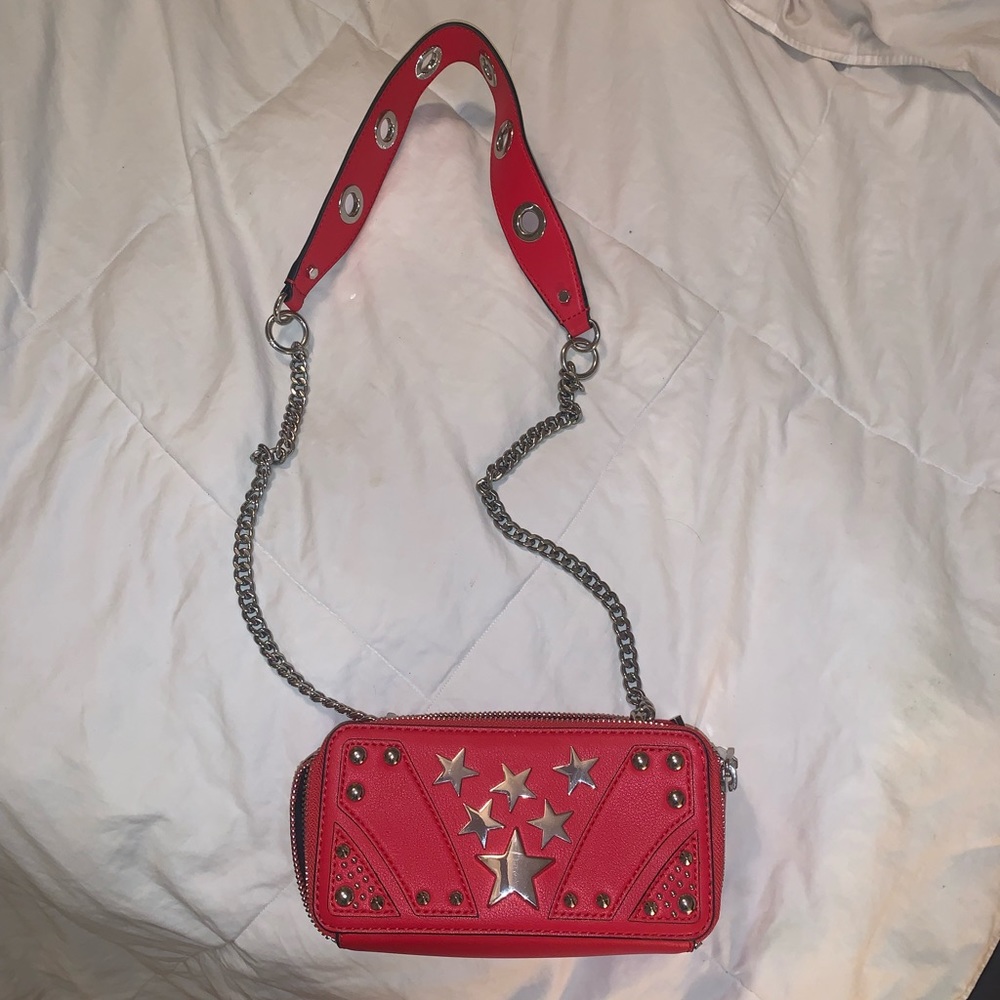 Red leather purse